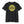 Black t-shirt with yellow gold emblem graphic print 'Made in the Image of God' Christian T Shirt design on a white background