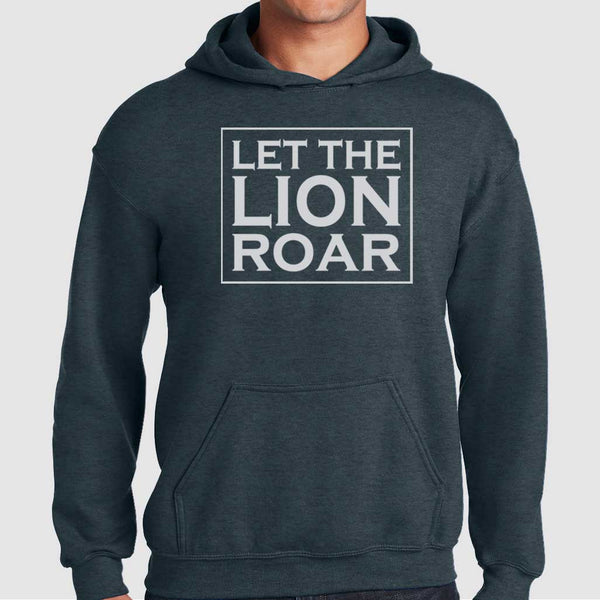 Let The Lion Roar Christian Hoodies Dark Heather Hooded Sweatshirt