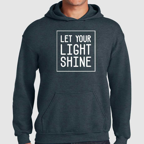 Let Your Light Shine Christian Hoodies Dark Gray Heather